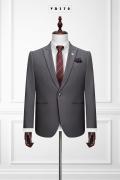 370 Bộ Vest xám chấm bi 1 nút #1